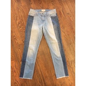 Current Elliott Vintage Straight Two Tone Jeans